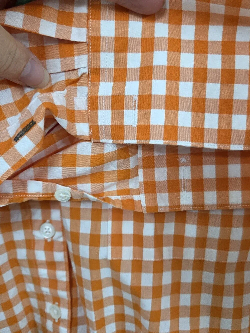 Claridge + King long-sleeve button up shirt crafted vibrant orange Womens XL